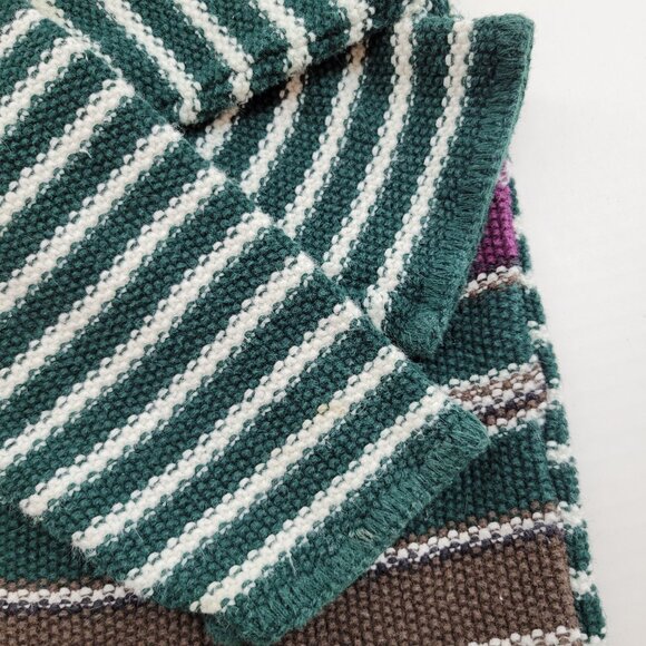 VTG Paris Sport Club Cardigan Sweater Women's S Green Stripe Ramie Cotton EUC - Picture 8 of 16